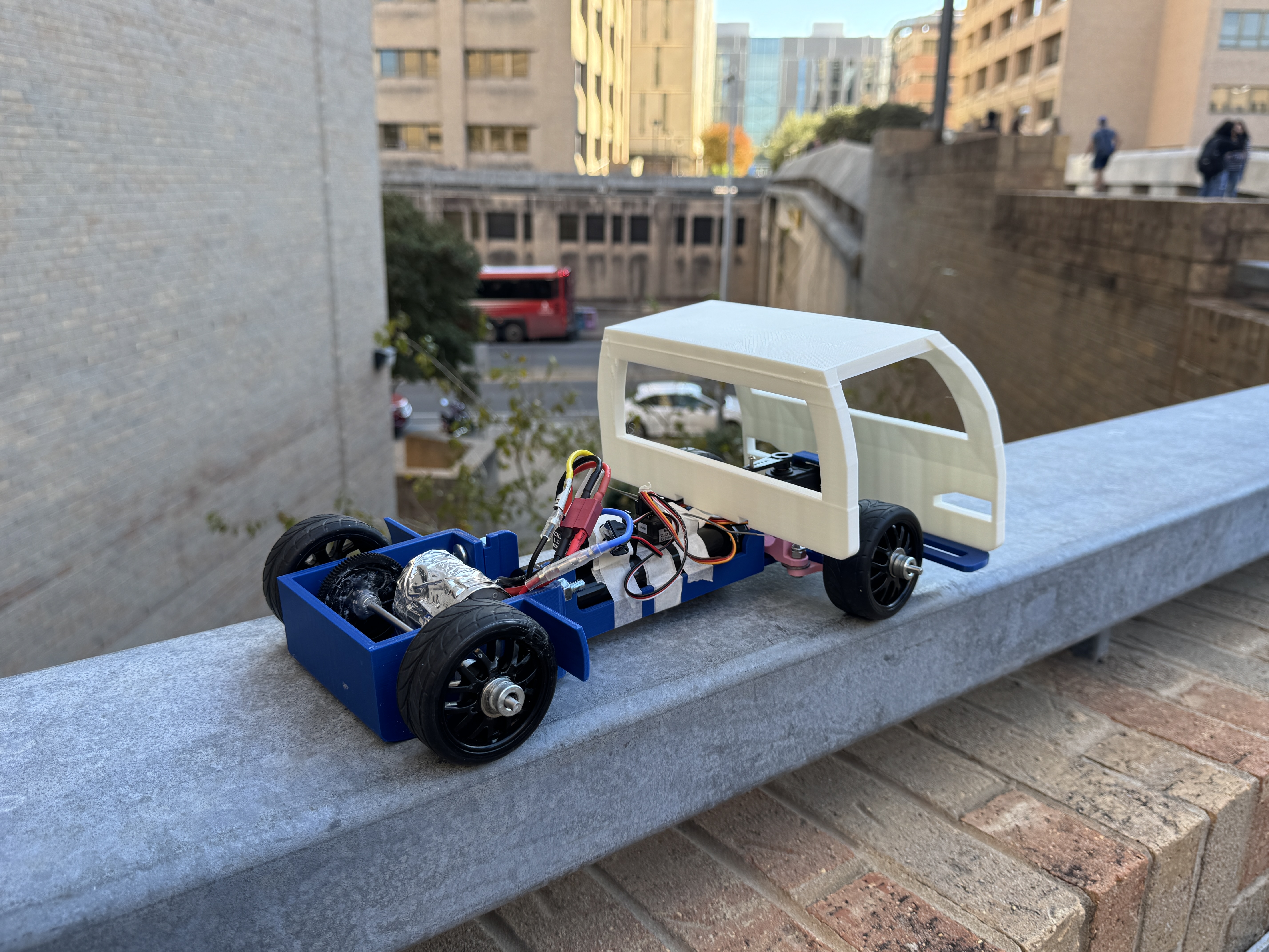 Remote control kei truck showing chassis and body layout