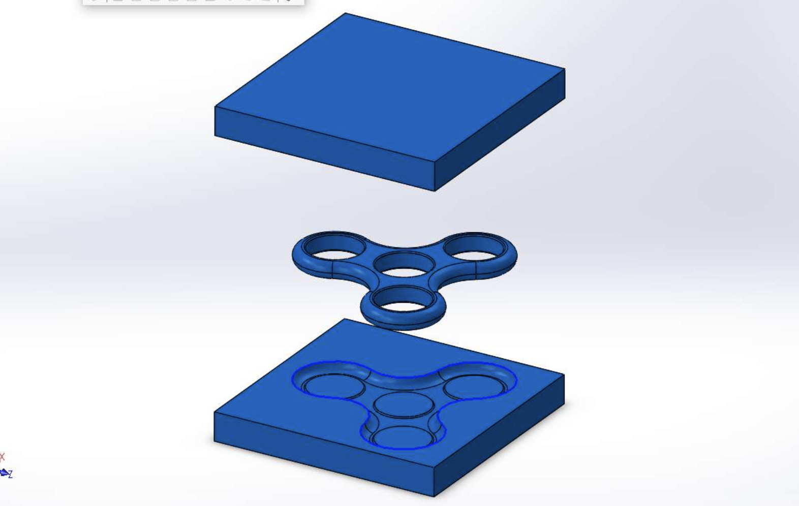 CNC machined injection mold plates used for the spinner body