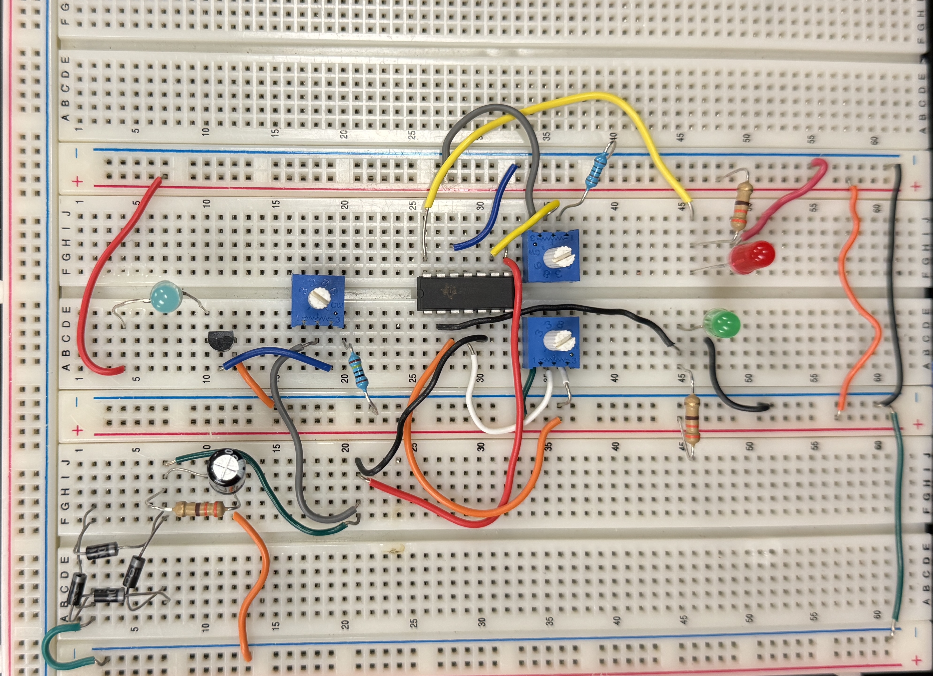 Windmill generator setup on the lab bench